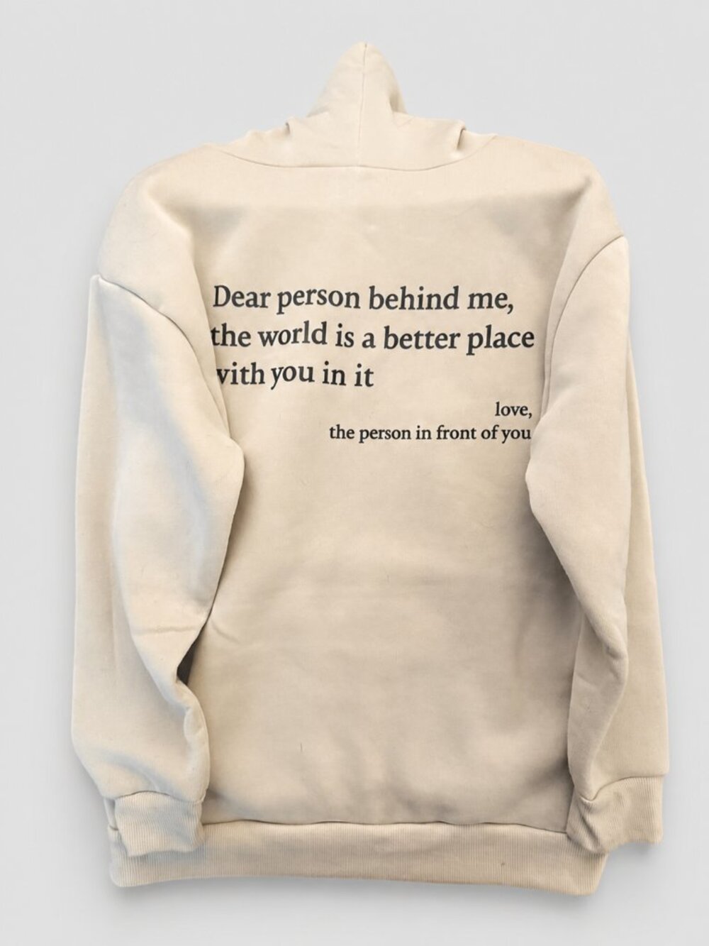 Dear Person Behind Me Hoodie Tan Cream Women's Small - Picture 3 of 6